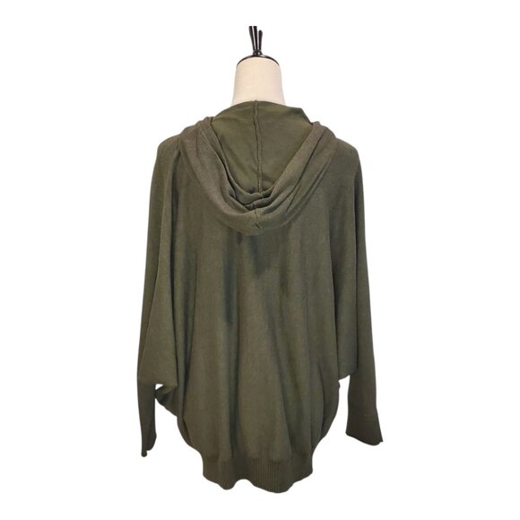 CYRUS SZ 1X Women's Green Dolman Sleeve Oversized Relaxed Hoodie Sweater - Picture 7 of 9